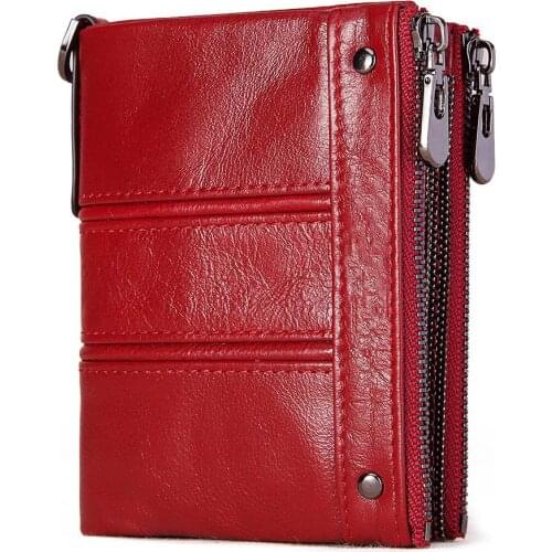 Free Shipping Leather Wallets for Lady Real Cowhide Leather Fashion Short Style Coin Bag Card holder Womens Purse Wallets Gift