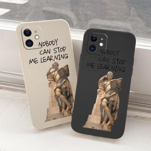 Retro Sculpture Shockproof Liquid Cover Case For iPhone 12 Pro Max Mini 11 Pro Max X XR XS MAX SE2020 8 7 6 6S Plus Phone Case