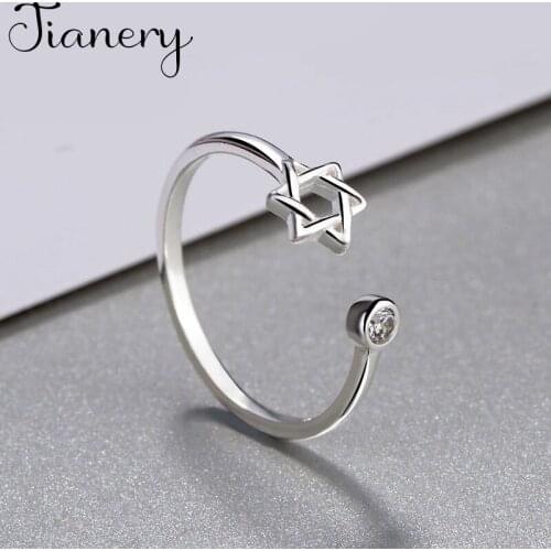 Romantic Sweet Star David Rings for Women Lady Adjustable Size Rings bague femme New Charms Jewelry 2020