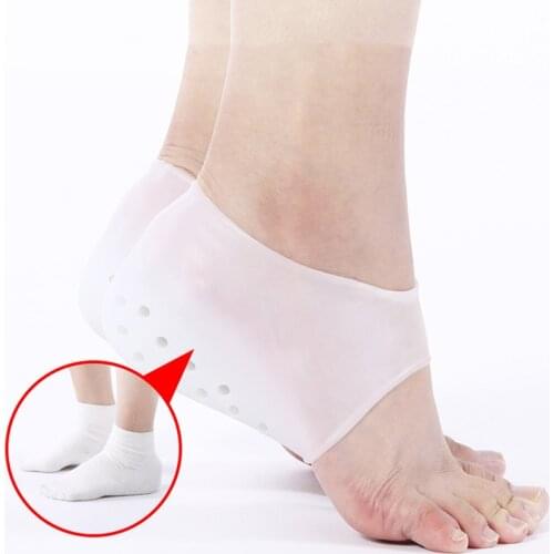 1 Pair Unisex Invisible Height Lifting Increase Silicone Women Men Heel Pads Foot Socks Insoles Foot Skin Care Tool