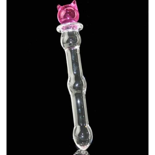 Glass Butt Plug Pink cat beads Women Vagina G-Spot Stimulating anus Plug Great Anal Toys Sex Toy Adult Products Masturbation Box
