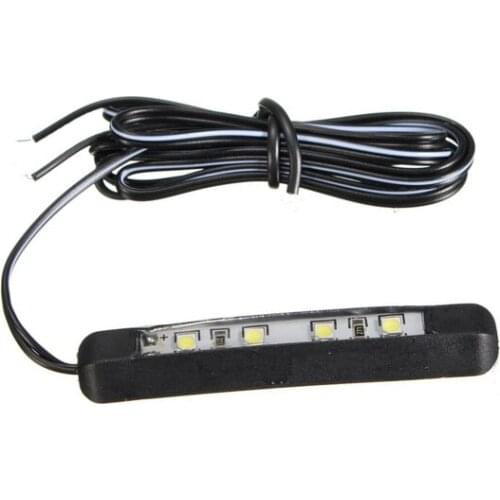 2Pcs 12V 4Led Number Plate Tail Light Car License Plate Decoration Light Car&Motorcycle Led Tiny Rear Number Plate Light Lamp