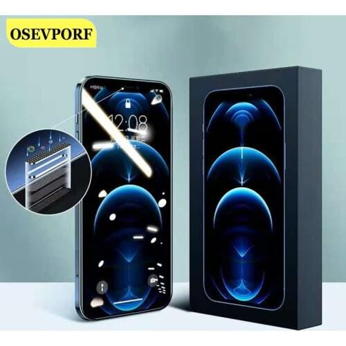 Tempered Glass Film With Alloy Dust Net for For iPhone 12 Mini 11 Pro Max SE X XR XS Max 8 7 6 S Plus Screen Protector Glas Film