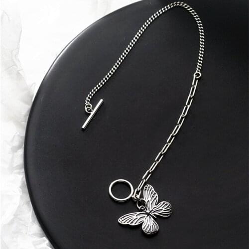 Butterfly Vintage OT Buckle Thai Silver Color Bracelets For Women Ladies Korean Fashion Metal Jewelry Gifts SL2258