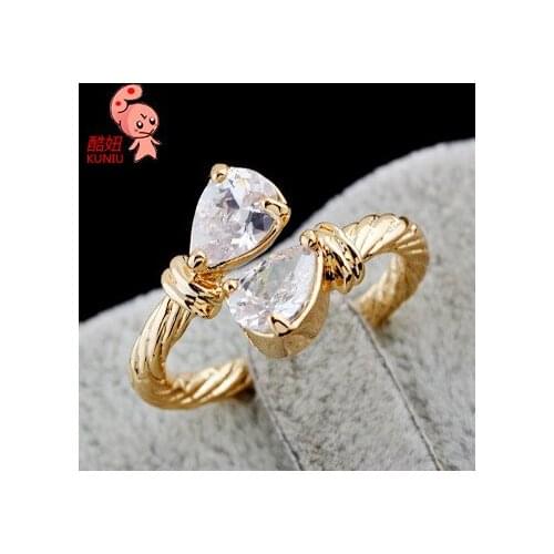 Kuniu geometric finger ring for women zircon metal material trendy exquisite style friend lover gifts fashion jewelry