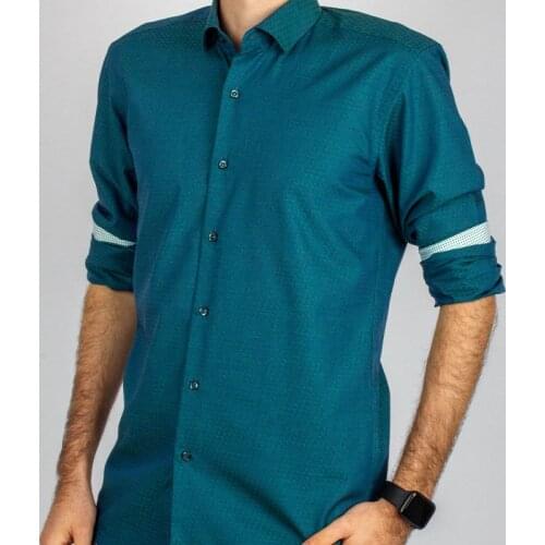 2020 New Arrival Solid Causal Formal Business Long Sleeve Button Down Blue Shirt Dress Fashion Carlo Potti Brand Clothing