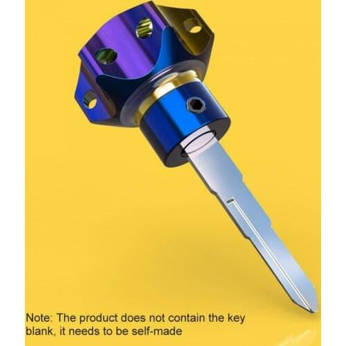 1pc DIY Key Head Shell Universal Aluminum Alloy Burn Blue Decor Key Cover Modified