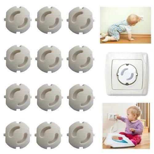 12pcs EU Power Socket Electrical Outlet Baby Kids Child Safety Guard Protection Anti Electric Shock Plugs Protector Rotate Cover