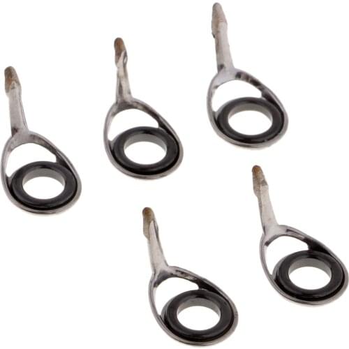 5pcs SIC Ring Spinning Fishing Rod Guides Repair Kit DIY Fishing Rod Building - Size 6# 8# 10# 12