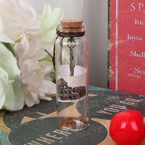 594C Empty Clear Glass Bottle Lucky Wishing Bottles with Cork Stopper Party Favor
