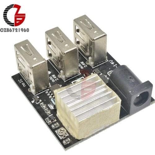 9V 12V to 5V 8A 3 USB DC-DC Step Down Power Transformer Voltage Converter Regulator Power Supply Charging Board for Power Bank
