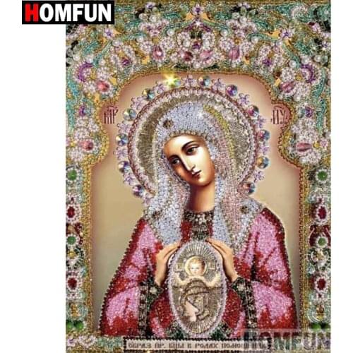 HOMFUN 5D DIY Diamond Painting Full Square/Round Drill "Religious woman" 3D Embroidery Cross Stitch gift Home Decor A01641
