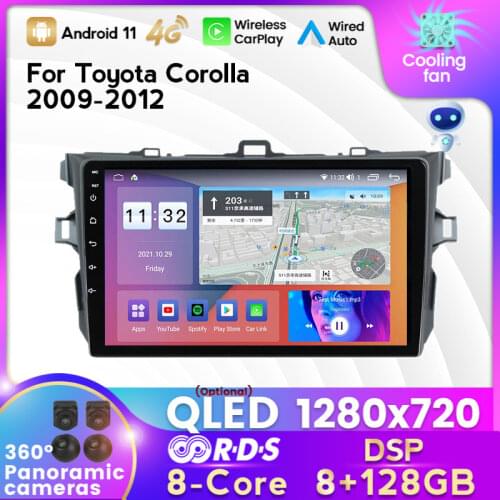 MEKEDE 2din no DVD Car radio for Toyota Corolla 2006-2013 Android 10 GPS navigation 1280*720 IPS HD screen car multimedia player