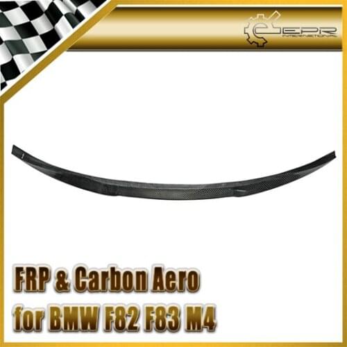 Car-styling Carbon Fiber Rear Spoiler Glossy Fibre Finish Trunk Wing Lip Racing Bodykit Fit For BMW F82 F83 M4 OEM Style Coupe