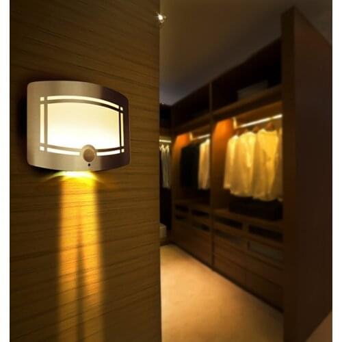 Wireless Infrared Motion Sensor Wall LED Night Light Novelty Battery Powered Torch Night Lamp Motion Sensor Light For Home