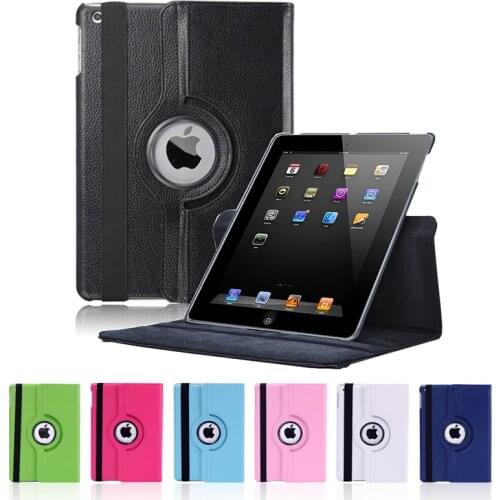 For New iPad 9.7"2018 PU Leather Case Cover,360 Degree Rotating Stand Smart Cover Auto Sleep Wake for Apple iPad 2017 9.7in Case
