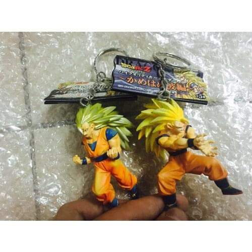 BANDAI Dragon Ball Action Figure High-quality Keychain Key Ring Super Three Son Goku Electroplating Gorgeous Color Pendant Toy