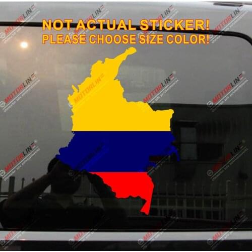 Flag Map of Colombia Decal Sticker Car Vinyl Colombian pick size color die cut no background