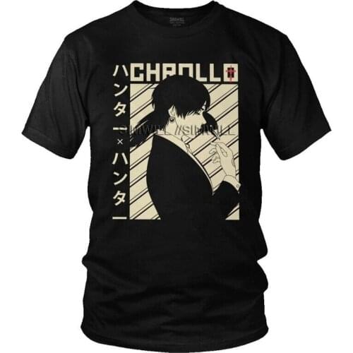 Hunter X Hunter Chrollo Lucifer T Shirt Mens Cotton Print T-shirt Novelty Tshirt Short Sleeve Japanese Anime Manga Tees Tops