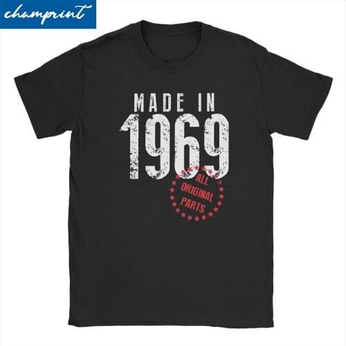 Made In 1969 All Original Parts T-Shirt Men Birthday Gift Vintage Cotton Tees Round Neck Short Sleeve T Shirts Adult Clothes