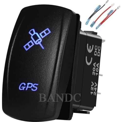 GPS Rocker Switch for Caravan Car Boat Marine ARB , Universal Fitment，Waterproof ，12V/24V , Dual Blue LED，Jumper Wires Set