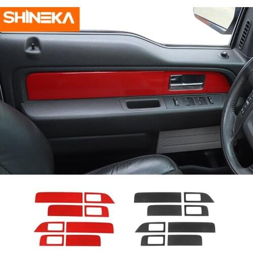 SHINEKA Interior Accessories For Ford F150 Car Inner Door Armrest Panel Decoration Cover Stickers For Ford F150 Raptor 2009-2014