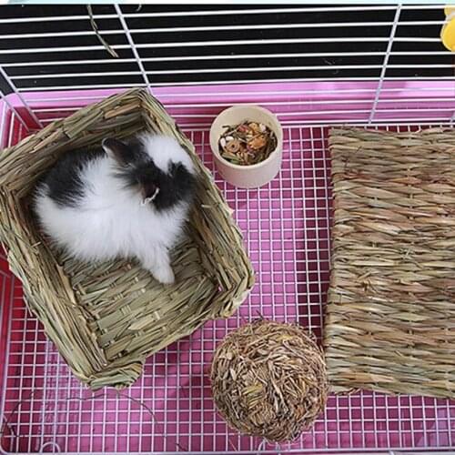 Hamster Chinchilla Grass Mat Pet Rabbit Chew Mat Breakers Toy Small Animal Rat Guinea Pig Interesting Pet Toys