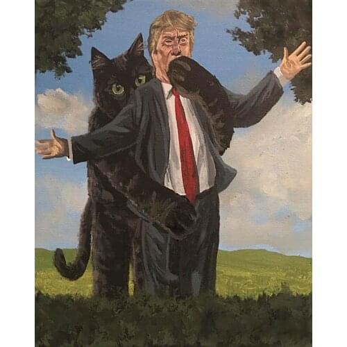 DIY Painting By Numbers "don't speaking" Kit Oil Picture By Numbers Cartoon Cat Wall Art Painting on Canvas Home Decoration Gift