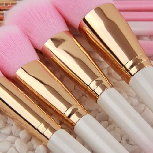 Newdate 2019 New Arrival 9pcs Makeup Brushes Set Pink/White Synthetic Bristles Makeup Brushes Kit Foundation/Eye Brushes