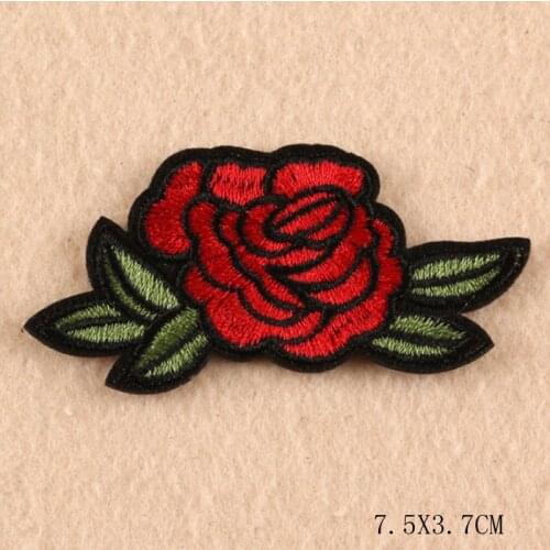 New Arrival rose embroidery iron on applique patch for clothes iron on patch DIY badge patch accessories
