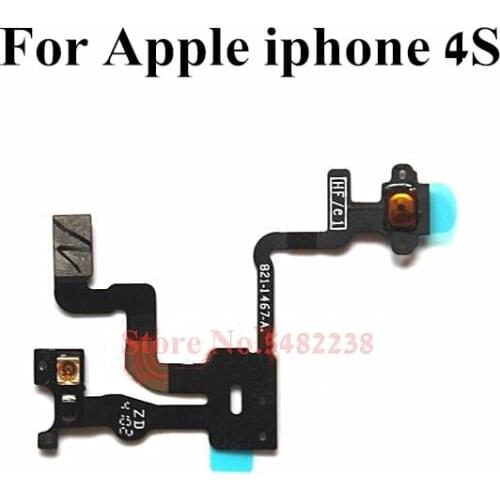 Original Power ON OFF Buttons Flex cable For Apple iphone 4S Light sensor Power switch Key connector Replacement parts