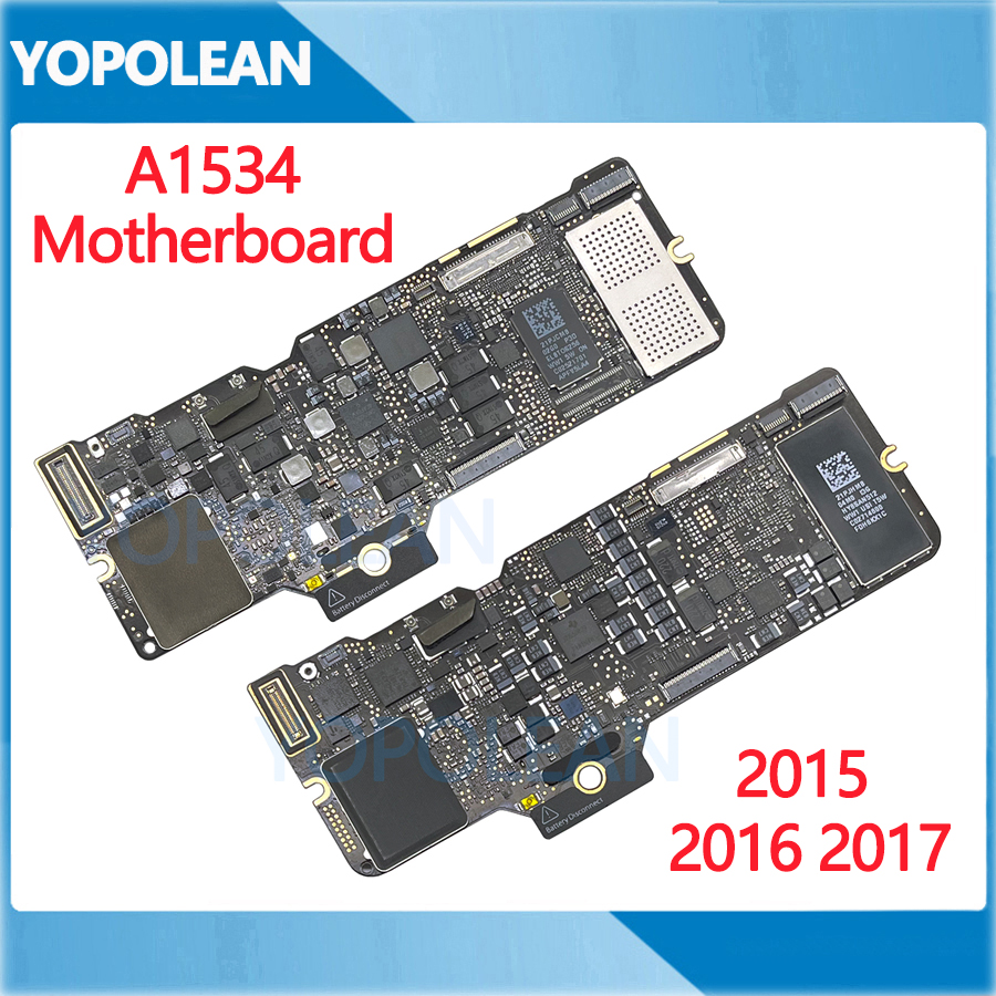 Tested Motherboard 1.1GHz 256GB For MacBook Retina 12" A1534 Logic Board 820-00045-A 820-00244-A