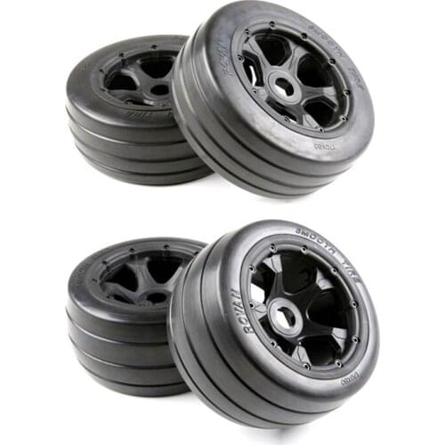 Rovan BAHA 5B bald tire front and rear wheel assembly