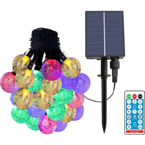 Solar Christmas Garland Solar Lamp 30/50/100leds Crystal Ball Fairy String Lights for Home Garden Patio Yard Christmas Decor