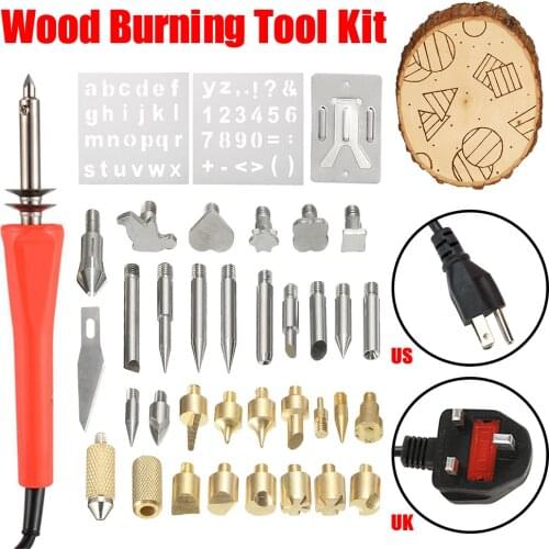 110V-120V 30W Engraving Pen Electric Soldering Iron Wood Burning Kit Adjustable Temperature Electric Soldering Pyrography Tools