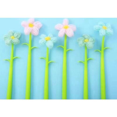 36PCS Korean Version of The Plush Pen Cute Flowers Gel Pen Students Flowers Quick-Drying Ink Pen Stationery