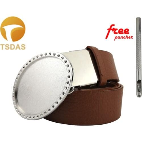 Super Cool 3D Silver Blank Metal Belt Buckle For DIY Suitable 3.8cm-4cm Width Belt Classic Mans Best Gift of 2016