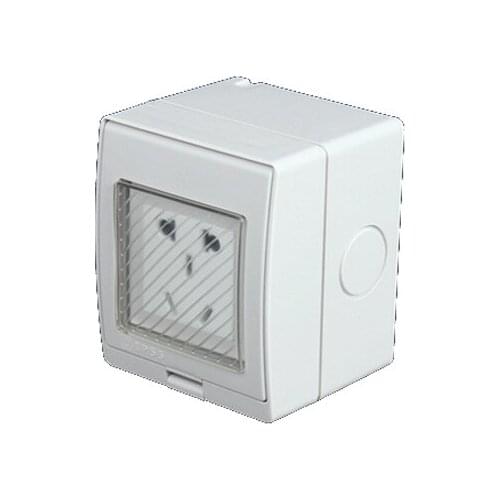 2Pcs IP55 250V 10A Waterproof Dust-proof Power Socket, 5 holes Electrical Outdoor Outlet Grounded