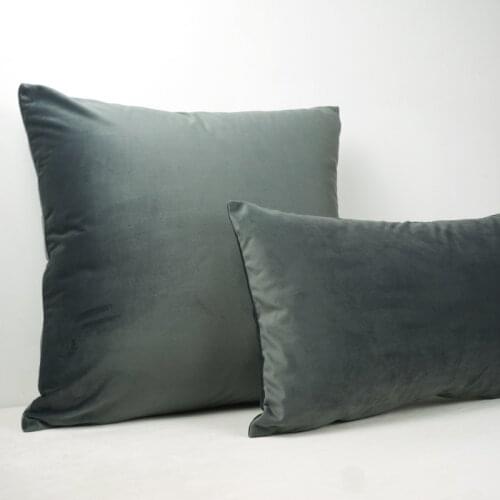 Bright Gray Velvet Cushion Cover Pillow Case Lovely Soft Pillow Cover No Balling-up Without Stuffing