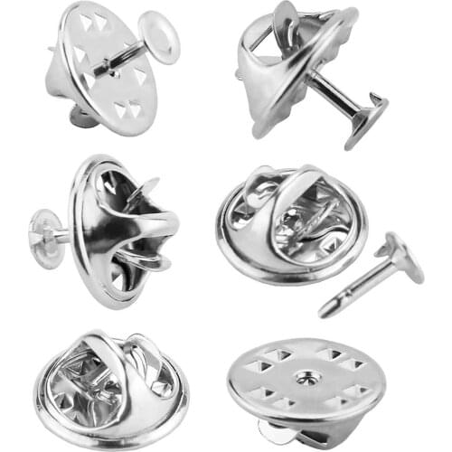 120 Pairs Butterfly Clutch Tie Tacks Pin Back Replacement with 8mm Length Blank Pins for Craft Making, Silver