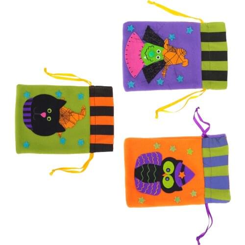 Halloween Candy Bag Storage Bags Decoration Cute Trick Or Treat Home Party Handbag Ornament Prop Halloween Burlap Gift Bags