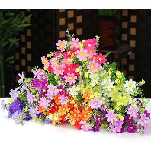 1 7 sticks 28 cute silk daisy artificial decorative flower wedding bouquet home room table decoration