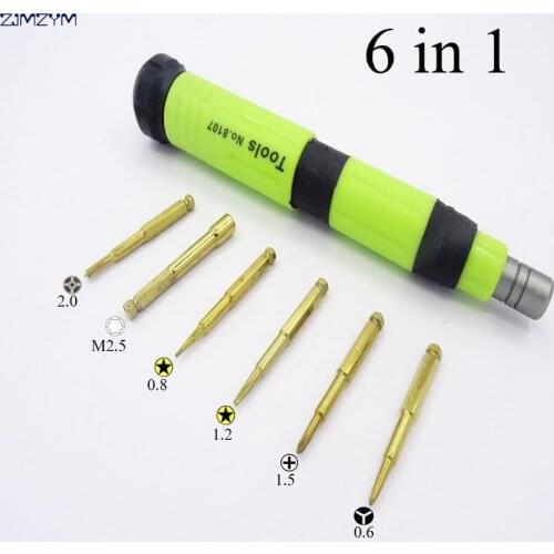 1PC 6 in 1 Magnetic Screwdriver For iPhone 7 Repair Tools 2.5/0.6Y/0.8/1.2/1.5/2.0MM Slotted Phillips Cross Screwdriver