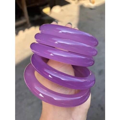 100% Natural purpl Chalcedony Real jade bangle bracelets women bangle jade jewelry jadeite jade bangles bracelet for gift women