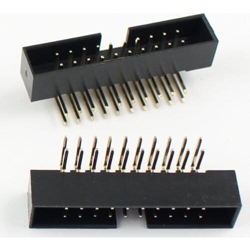 100pcs 2mm 2x10Pin 20 Pin Right Angle Male Shrouded IDC Box Header Connector