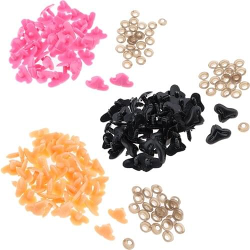 100 Pcs foxes nose for kids doll lovely Plastic Safety Noses Craft for Dolls Plush Animals DIY Making For Children