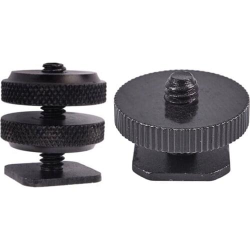2 Pcs Tripod 1/4 Inches Screw To Flash Shoe Mount Adapter