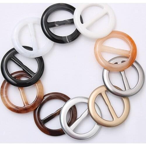 20pcs Resin Round Shaped DIY Slide Adjustable Roller Buckles for Clothes Scarves Hats Clothing DIY accessories Random Color