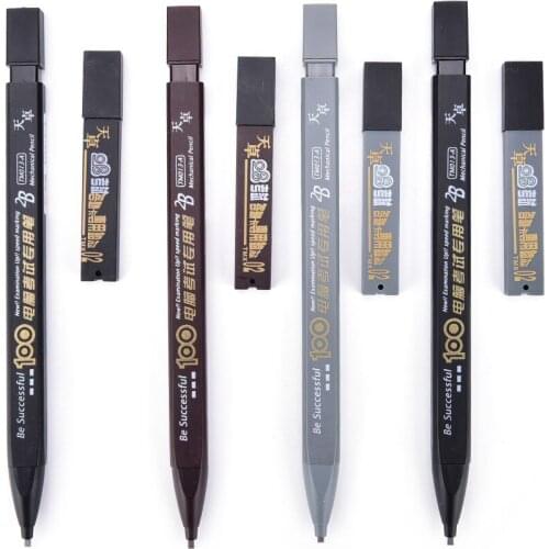 2B Set Pencil Exam Mechanical Drawing Black Color Automatic Health School Office Pencil Accessories Supplies