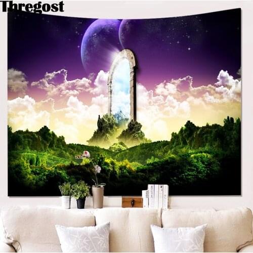 3D Scenic Printed Tapestry Hippie Wall Hanging Blanket Wall Carpet Yoga Mat Home Decor Tapestry Living Room Bedroom Tapestry Sky